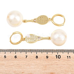 Ohrringe aus Messing mit Mikropavé-Fassung und Zirkonia-Steinen&nbsp;EJEW-G471-34G
