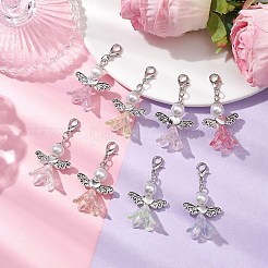8 pz 8 colori stagione delle nozze angelo perle di vetro e decorazioni pendenti in acrilico&nbsp;HJEW-JM01924-01