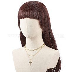 3шт. 3 стиля ожерелья с подвесками-крестами из нержавеющей стали 304&nbsp;NJEW-JN04004