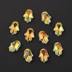 Electroplate ciondoli di vetro trasparenti&nbsp;GLAA-A008-01B