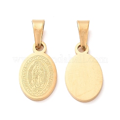 Ионное покрытие (ip) овал с Девой Марией и словом 304 нержавеющая сталь подвески&nbsp;STAS-I036-12