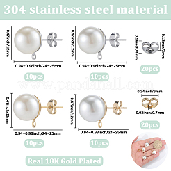 Фурнитура для сережек-гвоздиков из нержавеющей стали 304&nbsp;EJEW-SP0001-17J