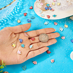 35 Stück 7 Farben Edelstahl-Emaille-Charms&nbsp;STAS-TA0005-39