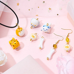 8 pendentif animal en porcelaine fait main&nbsp;PALLOY-SW00146