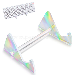 Espositori per tastiera in acrilico a 1 piano con supporti in ferro placcati in platino&nbsp;ODIS-WH20015-06A-03