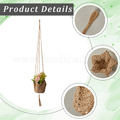 Джутовая веревка плетение цветочные горшки сетчатый карман&nbsp;AJEW-WH20067-079