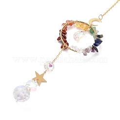 Луна и каплевидное стекло подвесные ловцы солнца&nbsp;HJEW-I011-04G