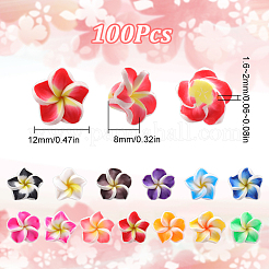 Handgemachten Polymer Clay 3 d Blume Plumeria Perlen&nbsp;CLAY-SC0001-55B