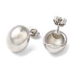 Серьги-гвоздики овальной формы из латуни с покрытием стойки&nbsp;EJEW-Q766-08P