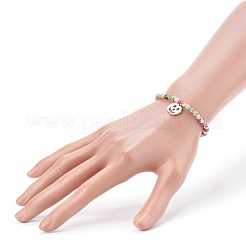 Braccialetti elastici con ciondolo in acciaio inossidabile 304 per Halloween&nbsp;BJEW-JB05975-01