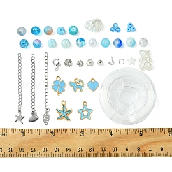 Наборы для изготовления браслетов из круглых стеклянных и пластиковых бусин своими руками&nbsp;DIY-FS0007-56A