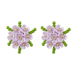 Orecchini a bottone a forma di fiore in acciaio inossidabile 304&nbsp;EJEW-MZ00457-02