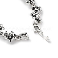 Bracelet chaîne à maillons en alliage de fleurs vintage pour femmes&nbsp;BJEW-A140-02AS