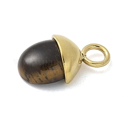 Подвески из натурального тигрового глаза из нержавеющей стали 304&nbsp;LS-STAS-L277-07G-01