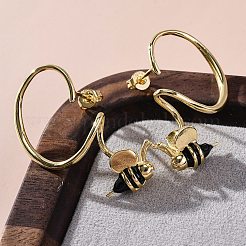 Латунные серьги-гвоздики в виде пчел&nbsp;EJEW-C130-03G