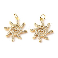 Латунные микропаве прозрачные подвески с фианитом&nbsp;LS-ZIRC-P094-23G-RS