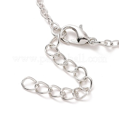 Collana con pendente tondo piatto in vetro con catena in ottone&nbsp;NJEW-A003-01A