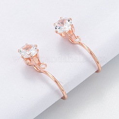 Orecchini a clip in ottone con micro pavé di zirconi cubici trovata&nbsp;KK-G403-01B-RG