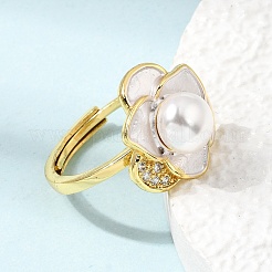 Anillos ajustables de latón con microincrustaciones de circonitas cúbicas y esmalte&nbsp;CU-CBABA66-01B-G