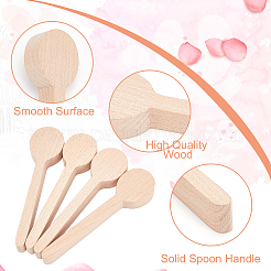 4 Stück Löffelform aus Buchenholz&nbsp;DIY-GF0005-09