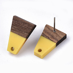 Accessoires de boucles d'oreilles en résine et bois de noyer&nbsp;MAK-N032-001A-B02