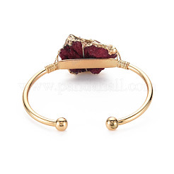 Браслет-манжета из натурального необработанного кристалла агата&nbsp;BJEW-N016-001B