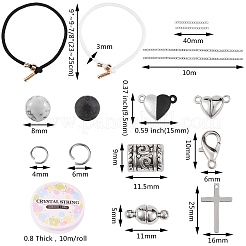 Cuore e chiusura magnetica rotonda coppia bracciali kit fai da te&nbsp;DIY-SZ0006-27
