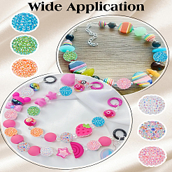 12шт 6 цвета смоляные бусины со стразами&nbsp;RESI-LP0001-11