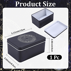 Cajas de colección de cartas del tarot de hierro con estampado de nudos y estrellas&nbsp;AJEW-CN0007-91A