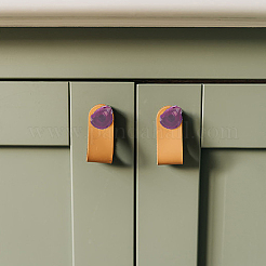 4 шт. двухцветные ручки для ящиков из латуни и натурального агата&nbsp;AJEW-DR0001-63