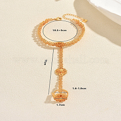 Eleganti bracciali a catena con maglie a fiore in ottone per donna&nbsp;HG2841