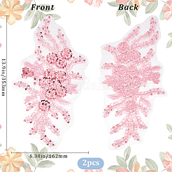 Ricamo in poliestere fiore 3d cucito su appliques&nbsp;DIY-WH20010-35B-02