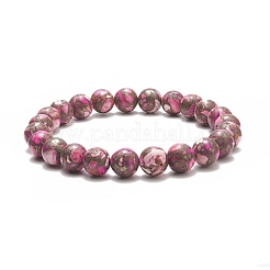 Braccialetti elastici con perline rotonde con pietre preziose assemblate miste&nbsp;BJEW-JB09202