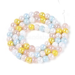 Стеклянные бусины с гальваническим покрытием &nbsp;EGLA-N019-6mm-02