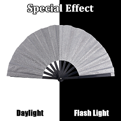 Веер из блестящего пластика и ткани Оксфорд с чехлами для вееров&nbsp;AJEW-WH20022-89C