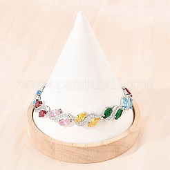 Теннисные браслеты из платиновой латуни с микропаве из кубических цирконий&nbsp;BJEW-B160-12P