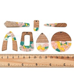 Pendentifs en bois de noyer et résine transparente&nbsp;WD-CBA583A-10