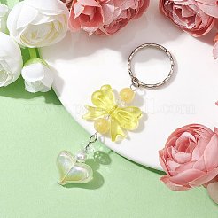 Акриловое сердце с брелоками в виде банта&nbsp;KEYC-JKC00612-04