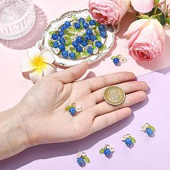 50 Stück Blumenanhänger aus Glas und ABS-Kunststoff mit Kunstperlen&nbsp;PALLOY-CJ00185