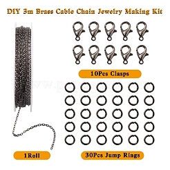 Kit de fabrication de bijoux de chaîne de câble en laiton diy 3m&nbsp;DIY-YW0005-75B