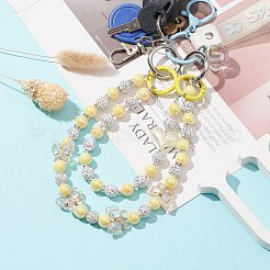 Ремни для сумок с акриловыми бусинами в форме сердца и бантом AJEW-BA00110