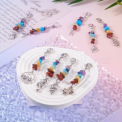 Décorations de pendentif de puce de pierre précieuse de chakra&nbsp;HJEW-TAC0027