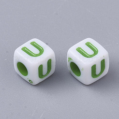 Белые непрозрачные акриловые бусины&nbsp;MACR-R869-01U