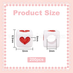200 perles acryliques blanches opaques&nbsp;MACR-OC0001-15