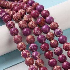 Brins de perles teintes en jaspe impérial synthétique&nbsp;G-D077-A01-01G
