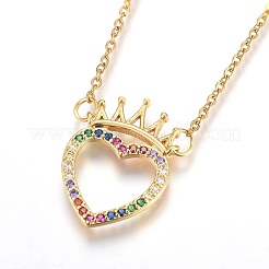 Ожерелье с кулоном из кубического циркония&nbsp;NJEW-O108-18P