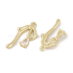 Латунные микропаве прозрачные подвески с фианитом&nbsp;LS-KK-L212-06G