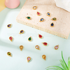 20 шт. 10-х цветные подвески из нержавеющей стали 304 с микропаве из кубического циркония&nbsp;STAS-TA0002-93