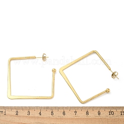 Boucles d'oreilles carrées en acier inoxydable 304 avec placage ionique (IP) pour femmes&nbsp;EJEW-M089-06G