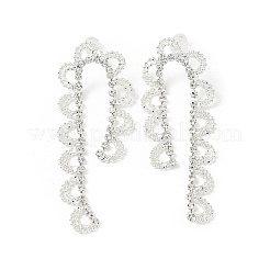 Серьги-гвоздики из латуни со стразами&nbsp;AJEW-D307-01P